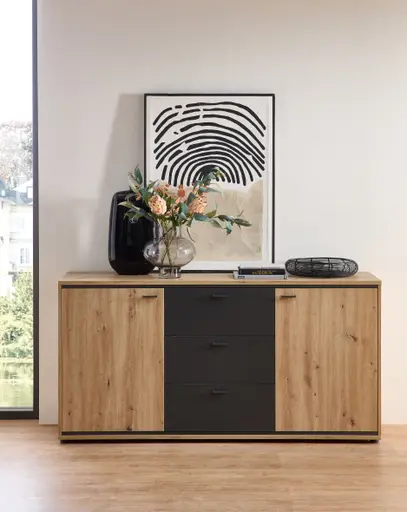 Sideboard - Artisan Eiche, Absetzung Graphit