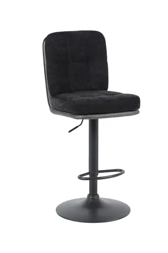 Barhocker - drehbar, höhenverstellbar, Microfaser, Schwarz, Vintage Anthrazit
