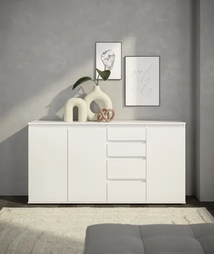 Kommode - B ca. 160 cm, Weiß