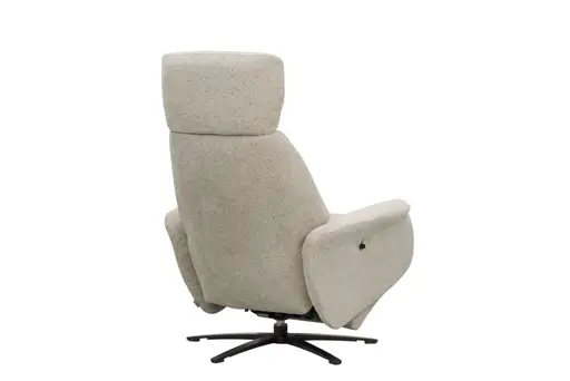 Sessel Liam - Relaxfunktion, Stoff, Ecru