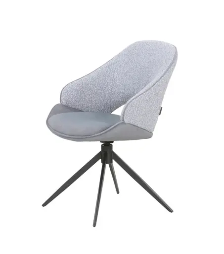 Stuhl MERIEM - drehbar, Stoff, Grau