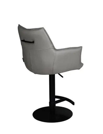 Barhocker MAKANA - drehbar, höhenverstellbar, Stoff, Hellgrau