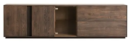 Mediaboard Saratoga - Buche massiv, silbergrau geölt