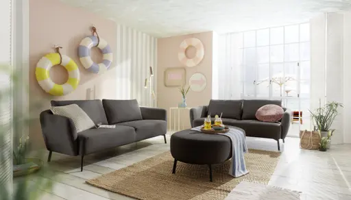 Sofa CARLLOTA - 3-Sitzer, Stoff, Espresso