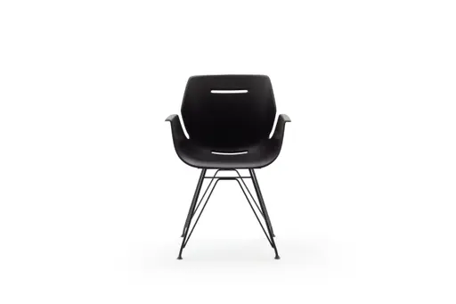 Armlehnstuhl Tooon - Kunststoffschale, Schwarz, Gestell Metall, Schwarz