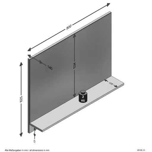 Garderobenspiegel- Grau, Eiche Dekor