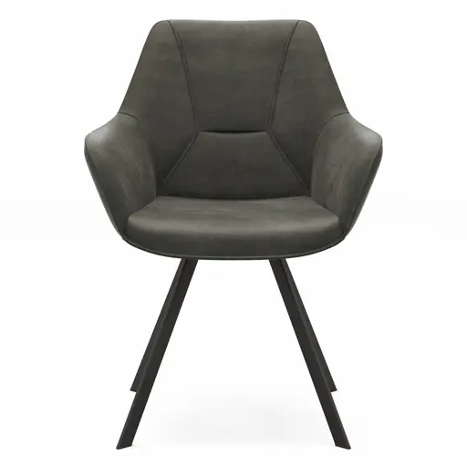 Armlehnstuhl Wesley - Stoff, Anthrazit