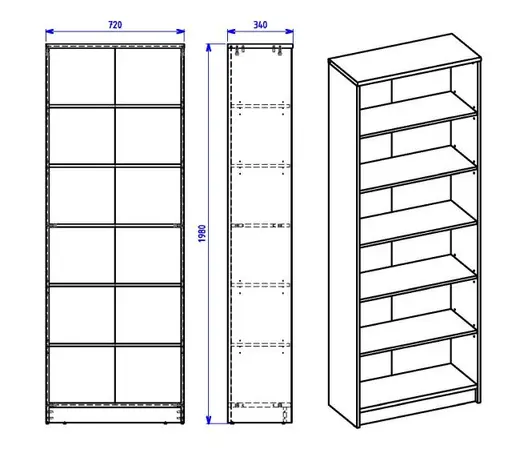 Regal - B ca. 72 cm, Sonoma Eiche Nachbildung