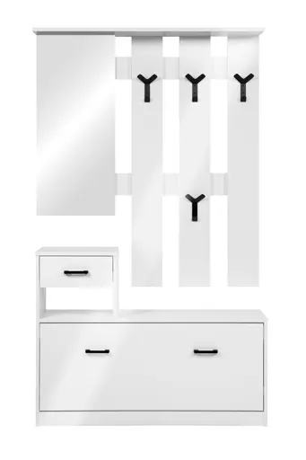 Kleingarderobe- B ca. 100 cm, Weiß, Hochglanz