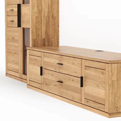 Wohnwand Faro 6.0 -  Wildeiche massiv, geölt