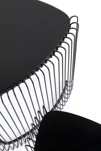 Beistelltisch-Set- Metall, Schwarz