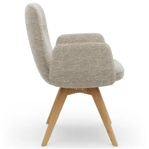 Armlehnstuhl Kamari - Stoff, Graubeige