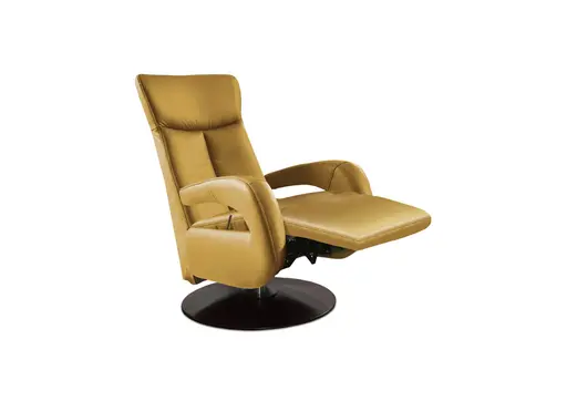 Sessel - inkl. Relaxfunktion, Leder, Senfgelb