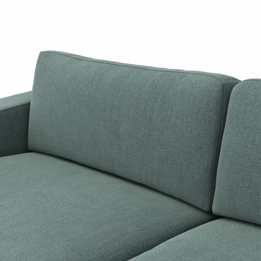 Ecksofa Juni - 1,5-Sitzer mit Longchair rechts, Stoff, Petrol