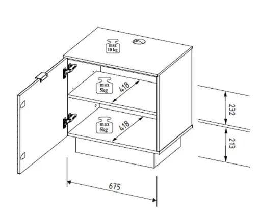 Unterteil - B ca. 60 cm, Riva Eiche Nachbildung