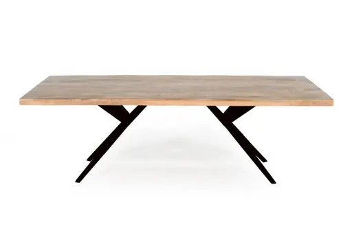 Esstisch - LB ca. 180x90 cm, Mango massiv, Baumkante, Schwarz
