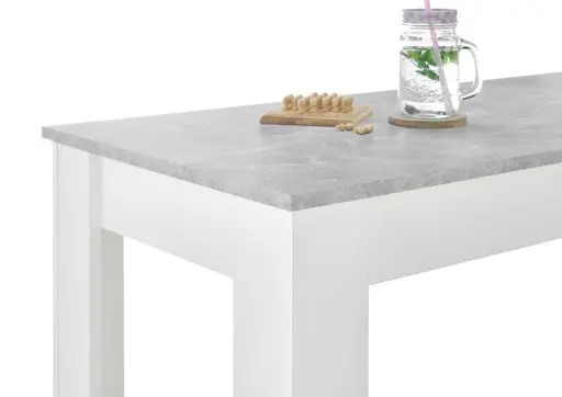 Bartisch - LB ca. 115x50 cm, Betonoptik, Weiß