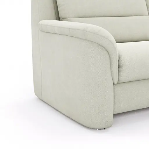 Ecksofa Cornella Plus - 2-Sitzer links mit Ecke und Abschlussteil rechts, Stoff, Creme