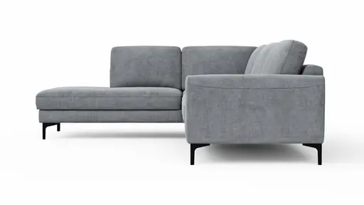 Ecksofa Oviedo - 2,5-Sitzer mit Ecke rechts, Stoff, Grau
