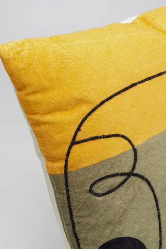 Deko-Kissen, LB ca. 50x50 cm, Gelb, Beige