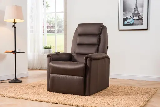 TV-Sessel MYRON - Aufstehhilfe, Relaxfunktion, Stoff, Braun