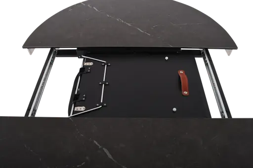 Esstisch MAIJA - ausziehbar, D ca. 120 cm, Keramik, Grau