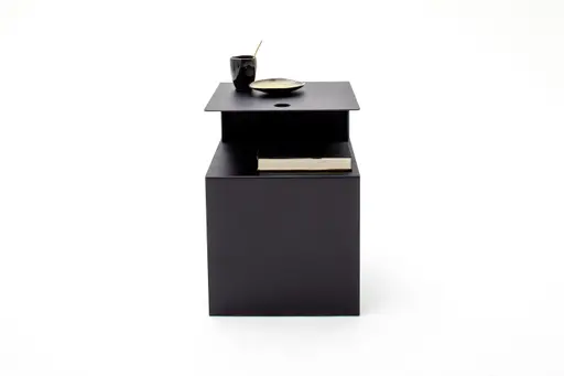 Beistelltisch Susa 2 - mit Eingriff, Metall, Schwarz