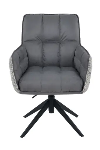 Armlehnstuhl - drehbar, höhenverstellbar, Stoff, Grau