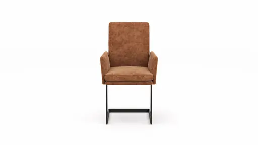 Freischwinger Valloni - Armlehne, Stoff, Rostfarben