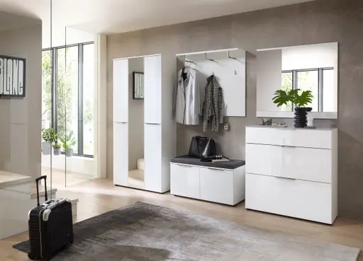 Schuhschrank - B ca. 90 cm, Weiß