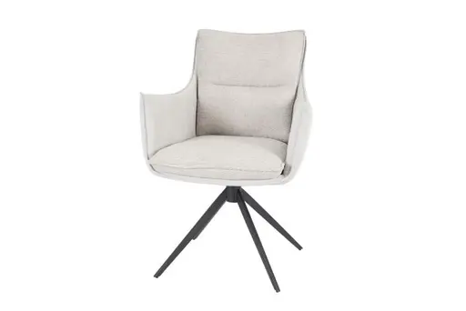 Armlehnstuhl MANDY - drehbar, Stoff, Silbergrau