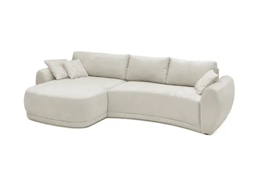 Ecksofa JOSUA - 3-Sitzer, Ecke rechts, Stoff, Beige