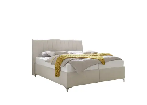 Polsterbett EM Mirano - mit Matratze, Liegefläche ca. 180x200 cm, Stoff, Beige