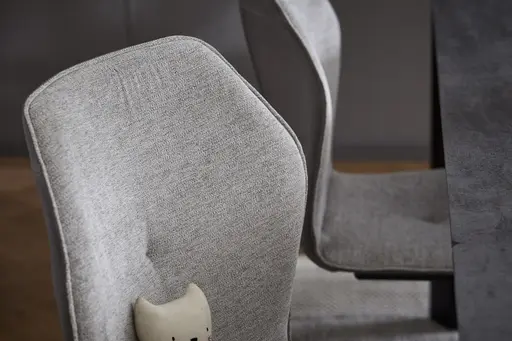 Freischwinger Pinto - Leder & Stoff, Grau