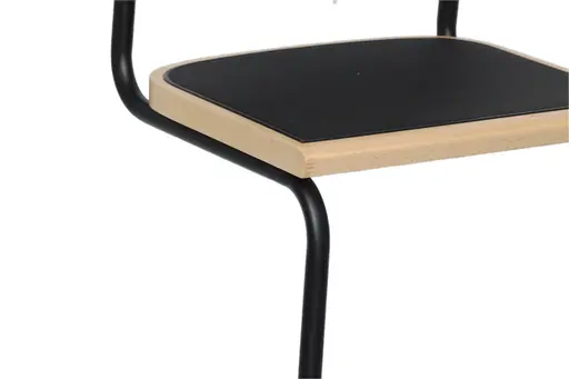 Barhocker - Stoff, Schwarz, Buche natur