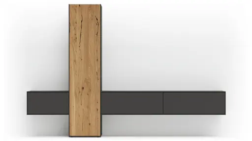 Wohnwand Medio -  Melamin, Schiefergrau