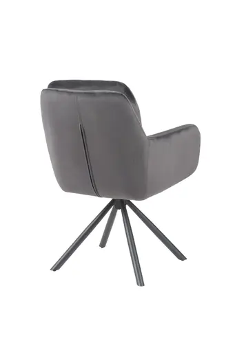 Armlehnstuhl - drehbar, Samtvelour, Dunkelgrau