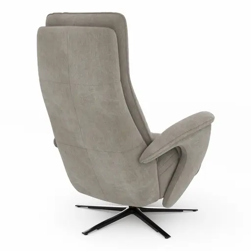 Sessel Tulsa Relax - Größe L, inkl. Maxirücken und Kopf-/Fußteil/Rückenlehne verstellbar, Stoff, Graubeige