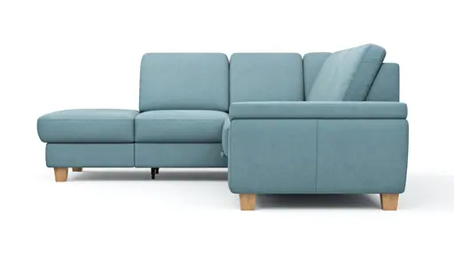 Ecksofa Sommerville - Ecke links mit 2,5-Sitzer, inkl. Schlaffunktion, Relaxfunktion (manuell), Stoff, Hellblau