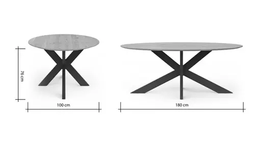 Esstisch Phoenix - LB ca. 180x100 cm, Eiche massiv