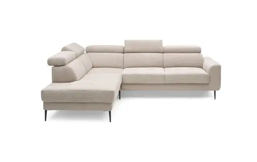 Ecksofa CHARIS - Ecke links, 2-Sitzer, Feincord, Sand