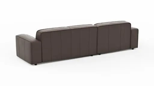 Ecksofa Denver - Longchair links, groß mit 2,5-Sitzer, Leder, Mocca