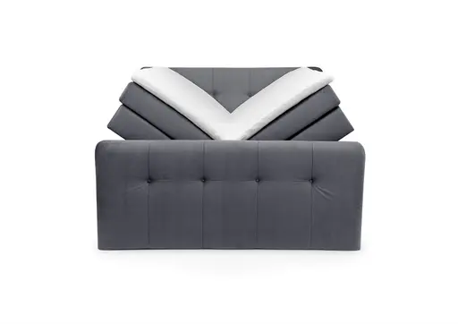 Boxspringbett HOLLIE- Liegefläche ca. 180x200 cm, Stoff, Grau