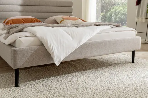 Polsterbett - Liegefläche ca. 180x200 cm, Stoff, beige