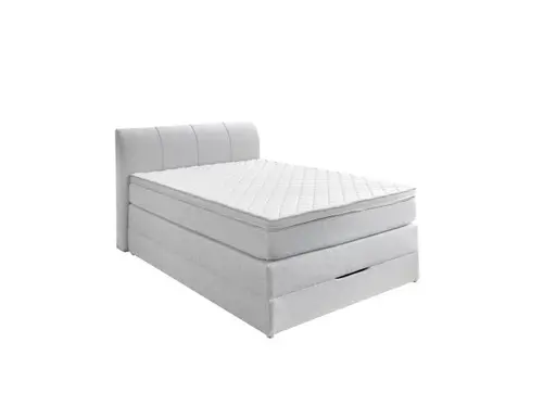Boxspringbett- Liegefläche ca. 140x200 cm, Stoff, Silber
