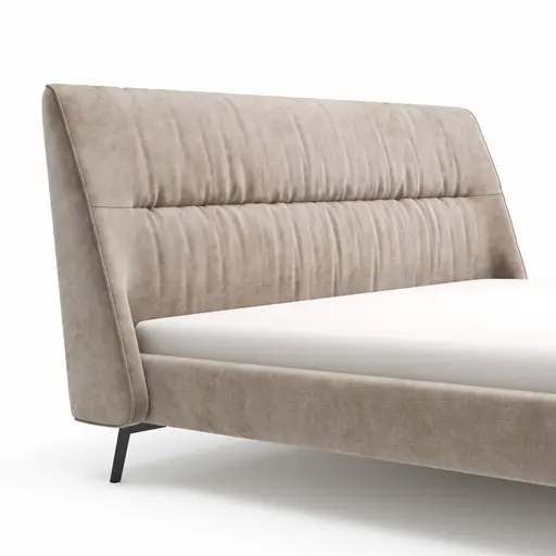 Bett Alvito - Liegefläche ca. 180x200 cm, Stoff, Beige