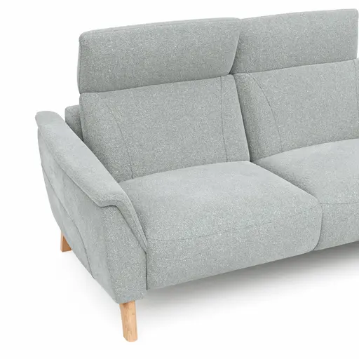 Sofa Nevin - 2,5-Sitzer inkl. Kopfpolsterverstellung, Stoff, Silbergrau