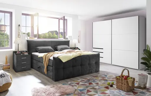 Schwebetürenschrank- B ca. 250 cm, Weiß