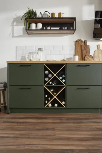 Winkelküche 54.160 GL 7 521, Lack samtmatt Waldgrün