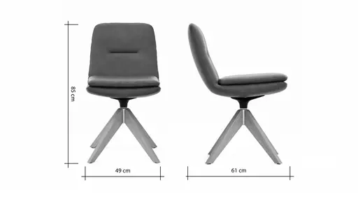 Polsterstuhl Macano - drehbar, Leder, Olive